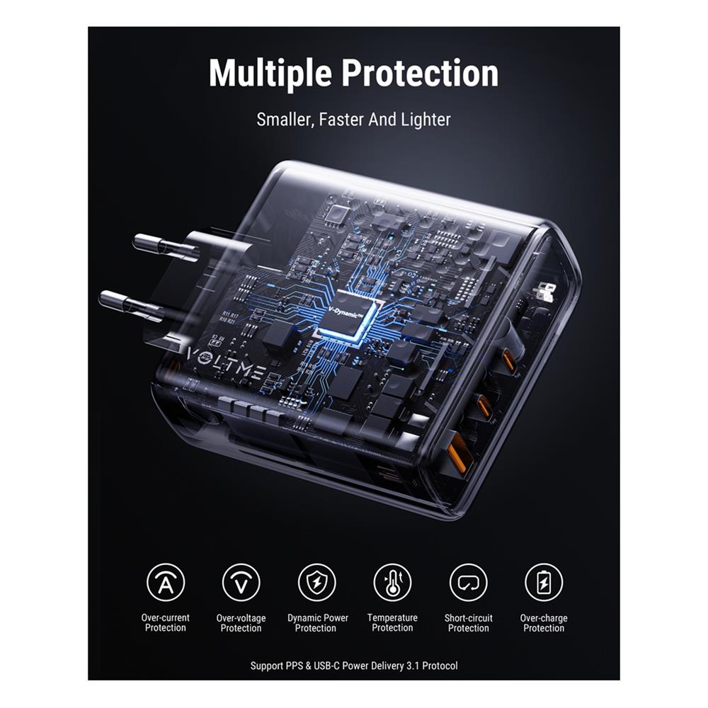 อะแดปเตอร์ USB-A&C VOLTME V2028TH 140W สีขาว