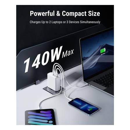 อะแดปเตอร์ USB-A&C VOLTME V2028TH 140W สีขาว_2