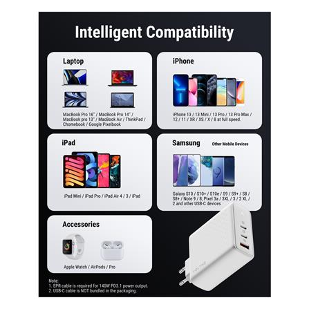 อะแดปเตอร์ USB-A&C VOLTME V2028TH 140W สีขาว_4