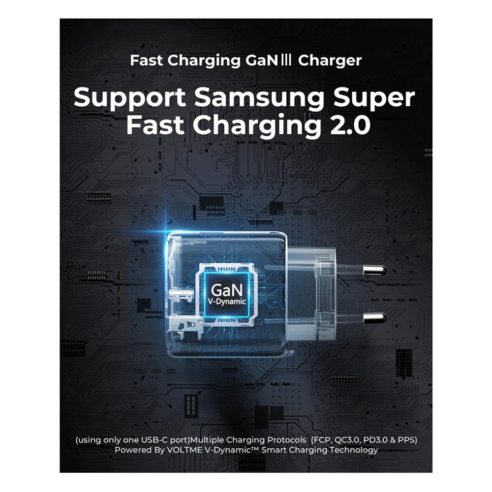 อะแดปเตอร์ USB-A&C VOLTME V2114TH 45W สีขาว