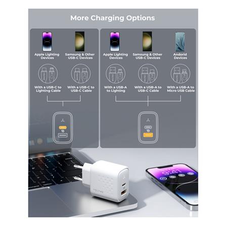 อะแดปเตอร์ USB-A&C VOLTME V2114TH 45W สีขาว_4