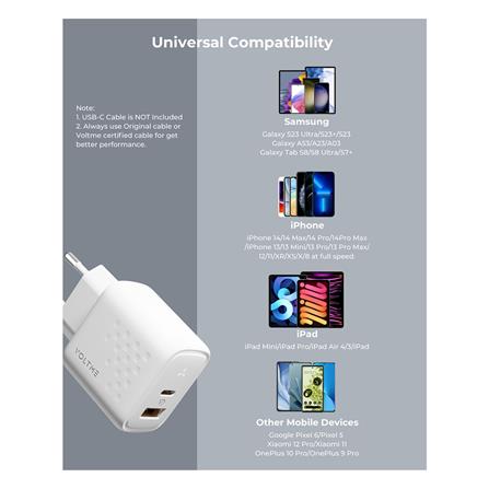 อะแดปเตอร์ USB-A&C VOLTME V2114TH 45W สีขาว_6