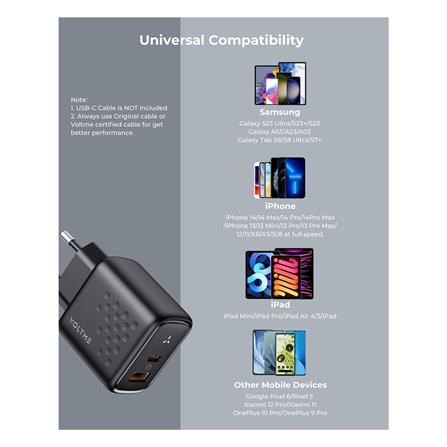 อะแดปเตอร์ USB-A&C VOLTME V2113TH 45W สีดำ_5