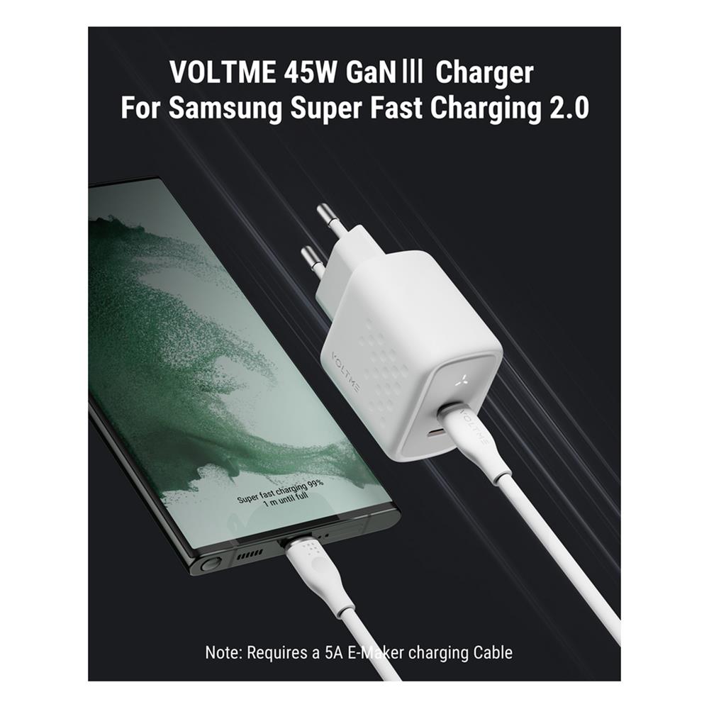 อะแดปเตอร์ TYPE C VOLTME V2112TH 45W สีขาว