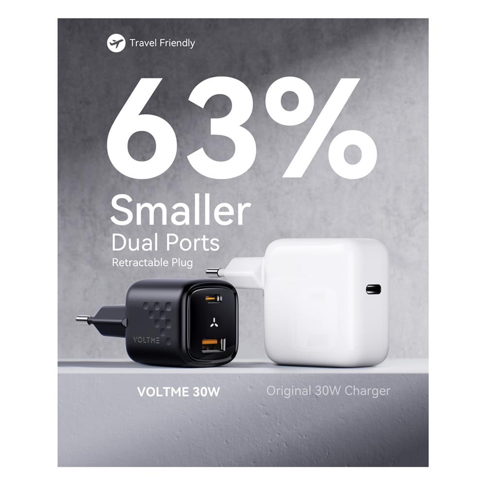 อะแดปเตอร์ USB-A&C VOLTME V2015TH 30W สีดำ