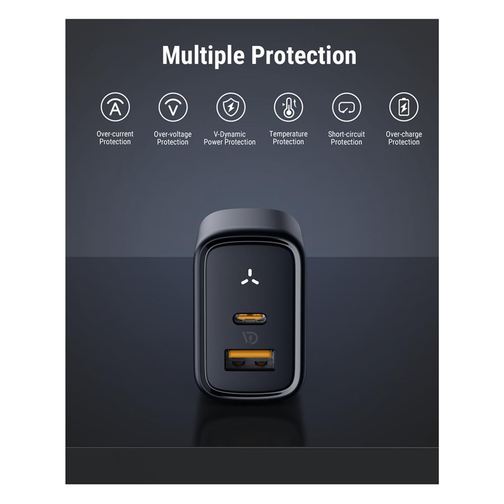 อะแดปเตอร์ USB-A&C VOLTME V2109TH 35W สีดำ