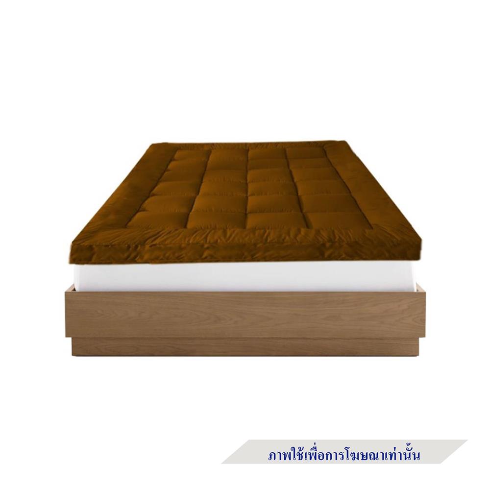 ท็อปเปอร์ 5ฟุต KAWA ลายตาราง หนา 5 นิ้ว สีน้ำตาล