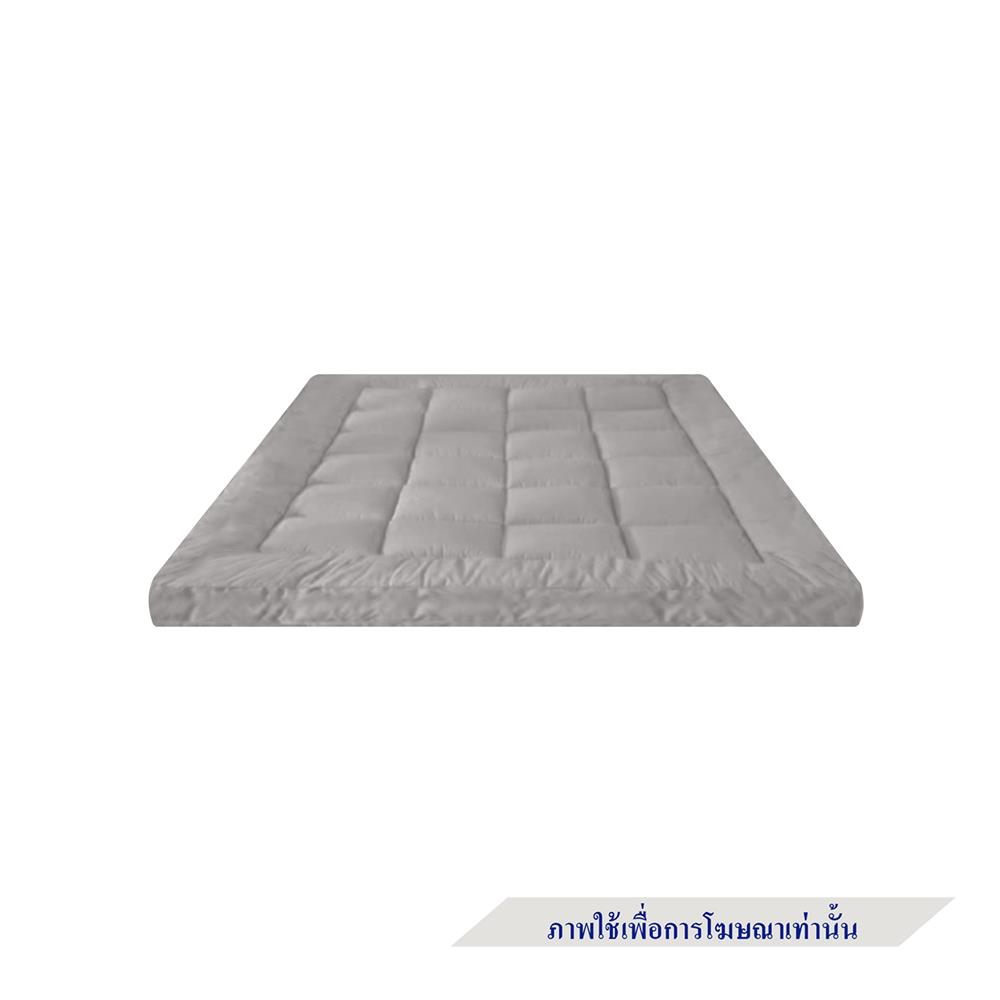 ท็อปเปอร์ 6 ฟุต KAWA ลายตาราง หนา 5 นิ้ว สีเทาอ่อน