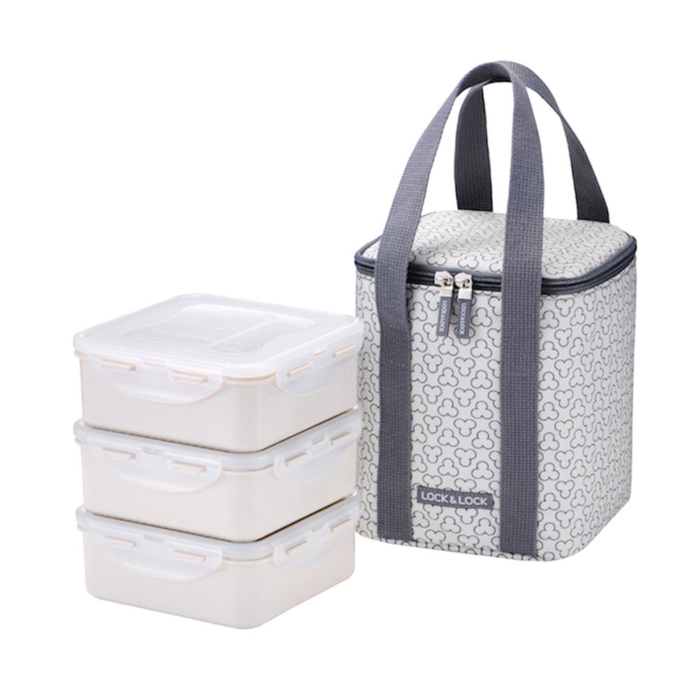 ชุดกล่องอาหาร LOCKNLOCK HPL823CI 0.87 ลิตร สีครีม