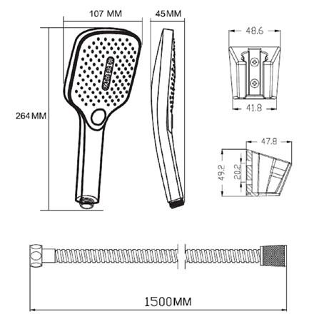 ชุดฝักบัวสายอ่อน 3 ระดับ MOYA AH359CP_4