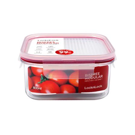 กล่องอาหาร LOCKNLOCK BISFREE 0.6 ลิตร สีแดง_1