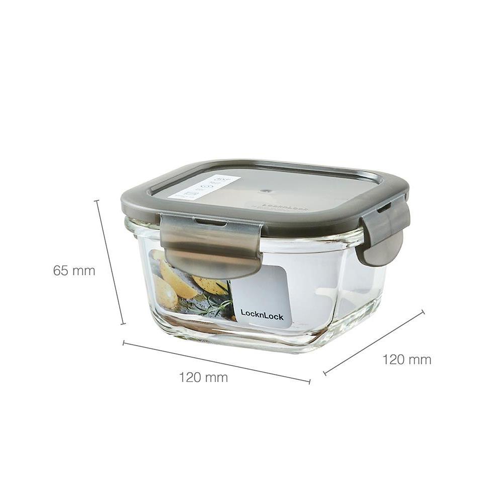 กล่องอาหาร LOCKNLOCK EURO 0.3 ลิตร สีเทา