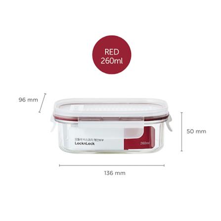 กล่องอาหาร LOCKNLOCK BISFREE 0.26 ลิตร สีแดง_1