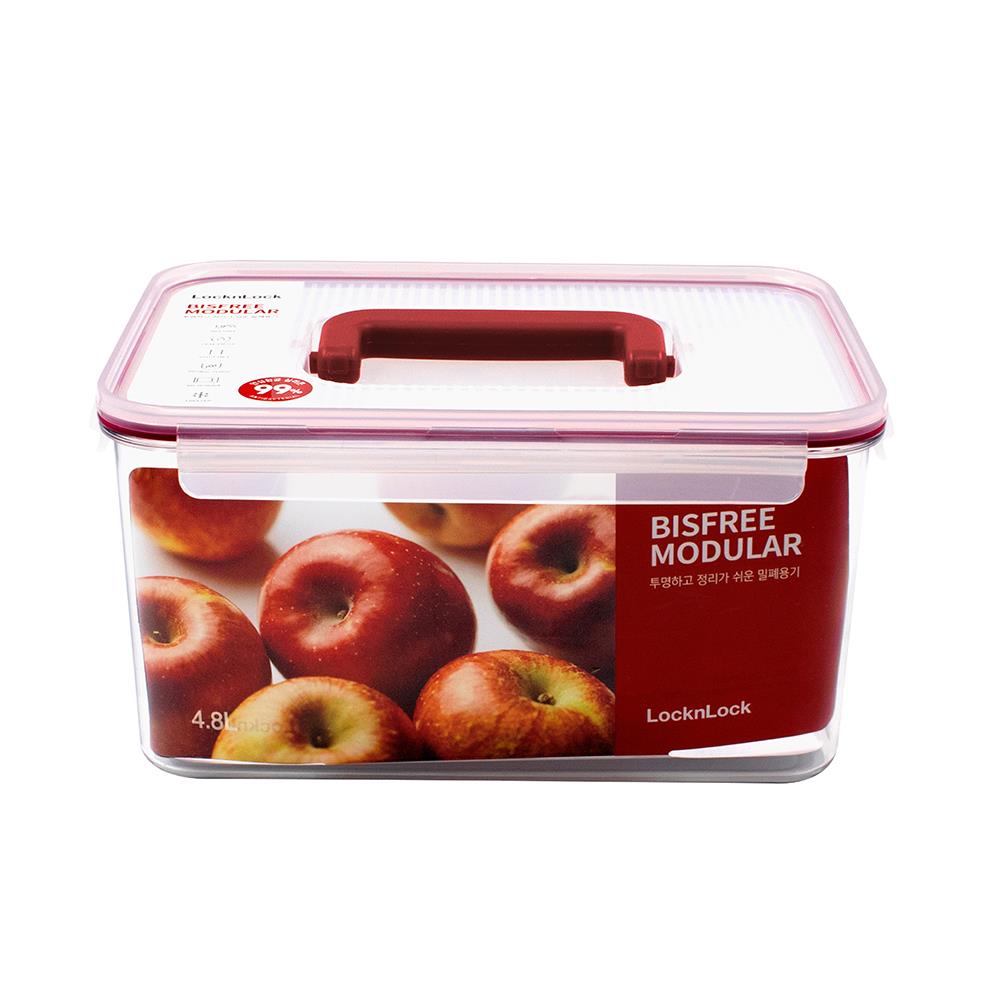 กล่องอาหาร LOCKNLOCK BISFREE 4.8 ลิตร สีเเดง