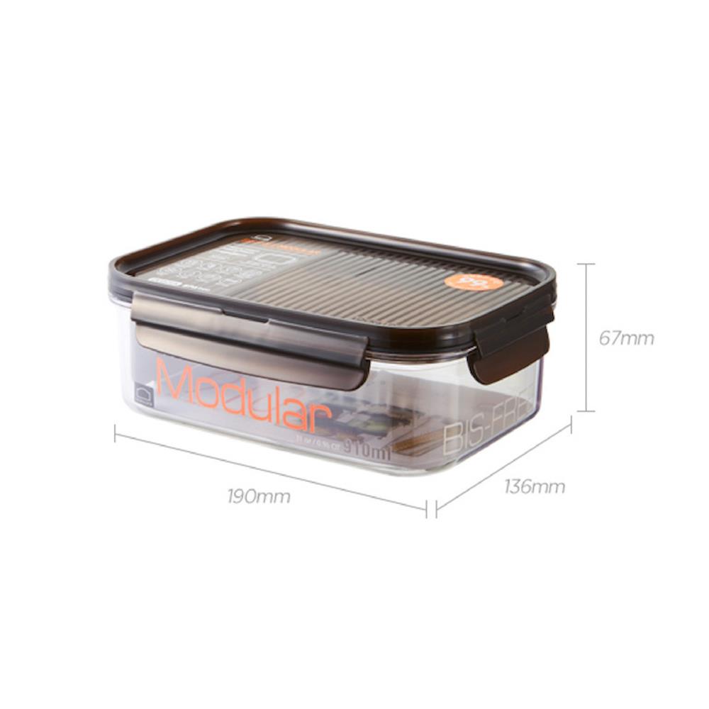 กล่องอาหาร LOCKNLOCK LBF404 910 มล. สีดำ/ใส