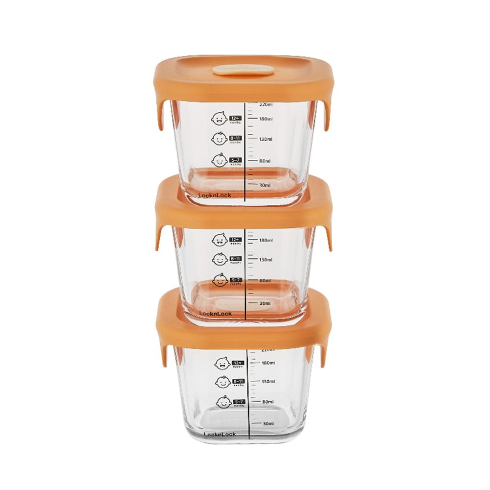 ชุดกระปุกแก้วฝาสุญญากาศ LOCKNLOCK 260 มล. 3 ชิ้น