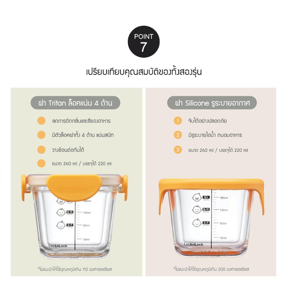 ชุดกระปุกแก้วฝาสุญญากาศ LOCKNLOCK 260 มล. 3 ชิ้น