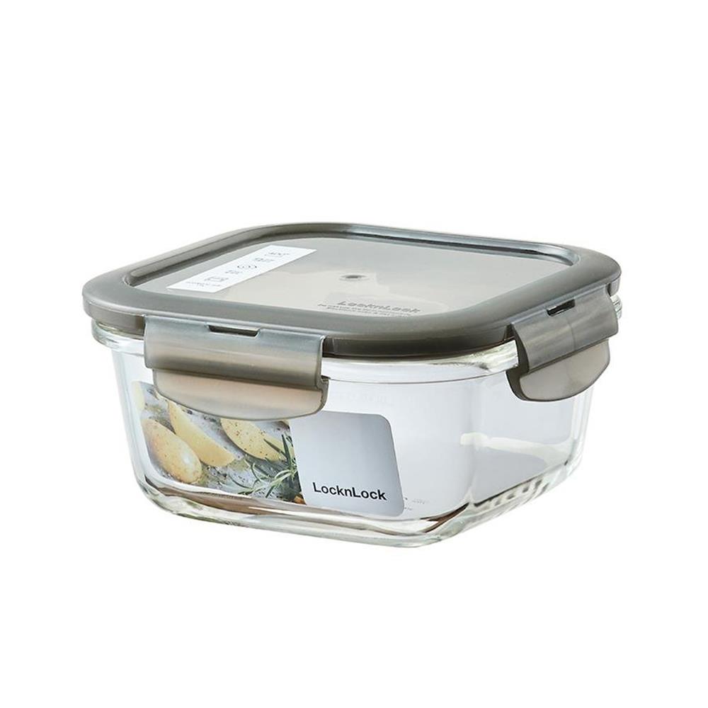 กล่องอาหาร LOCKNLOCK EURO 0.5 ลิตร สีเทา