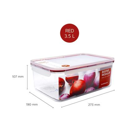 กล่องอาหาร LOCKNLOCK BISFREE 3.5 ลิตร สีเเดง_3
