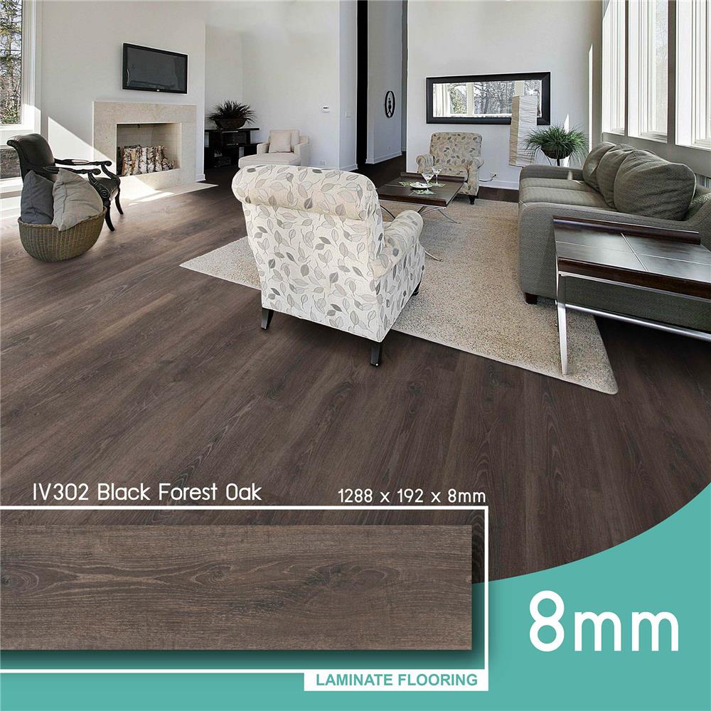 พื้นลามิเนต INOVAR FLOOR 8 มม. 1.98 ตร.ม. สี BLACKFOREST OAK