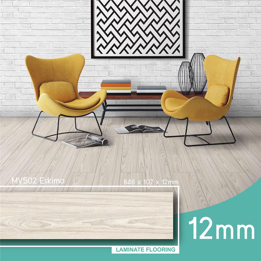 พื้นลามิเนต INOVAR FLOOR 12 มม. 1.09 ตร.ม. สี ESKIMO