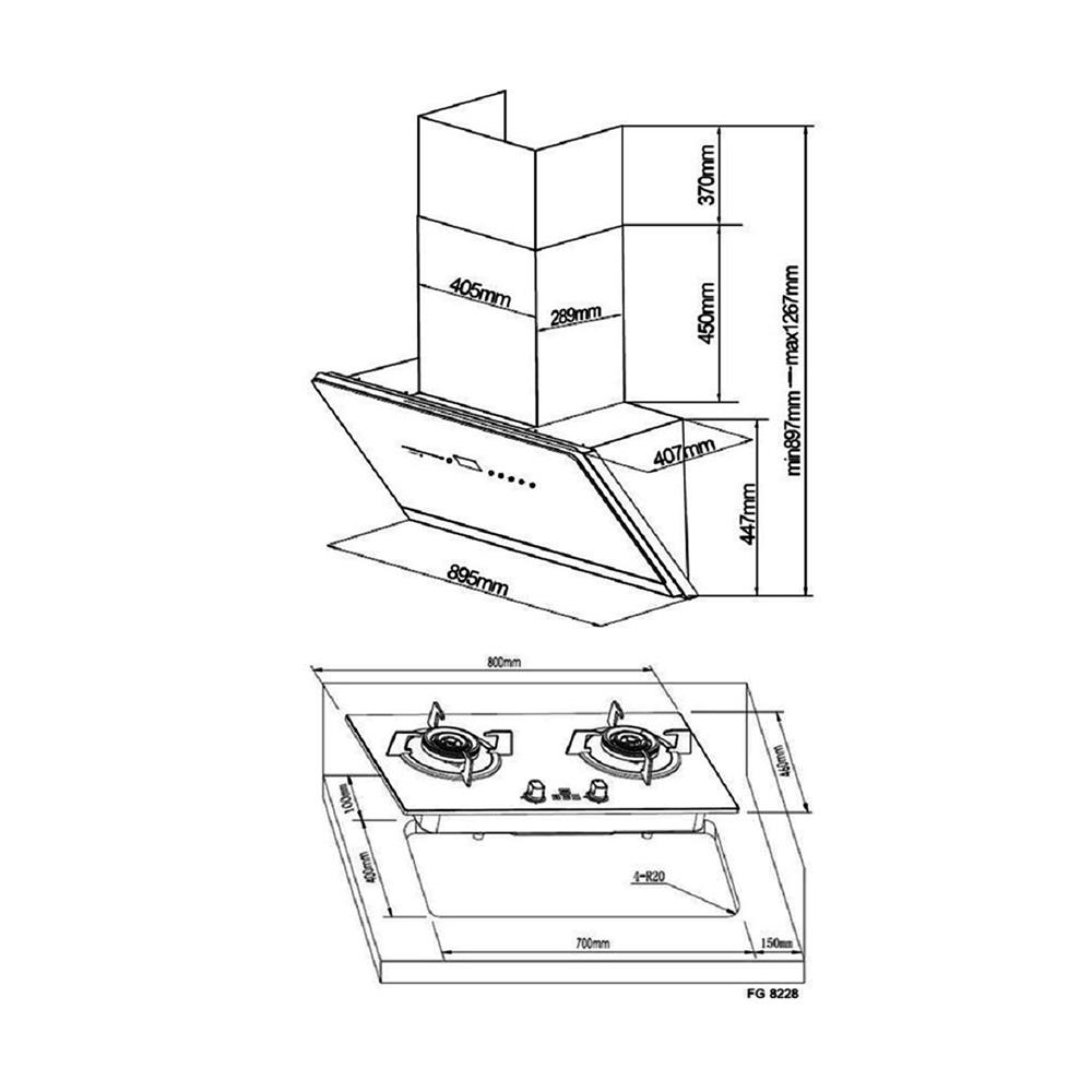 เตาฝัง+เครื่องดูดควัน FRANKE FG8228+CXW268FT928CB