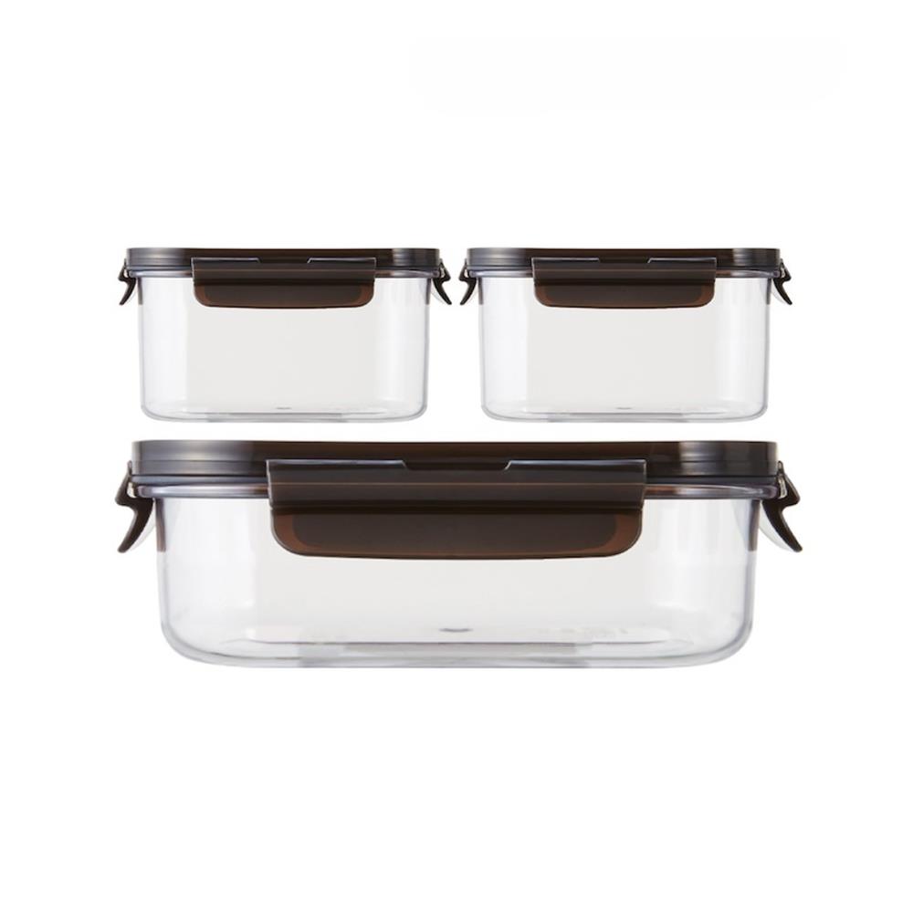 ชุดกล่องอาหาร LOCKNLOCK BISFREE MODULAR สีดำ 3 ชิ้น