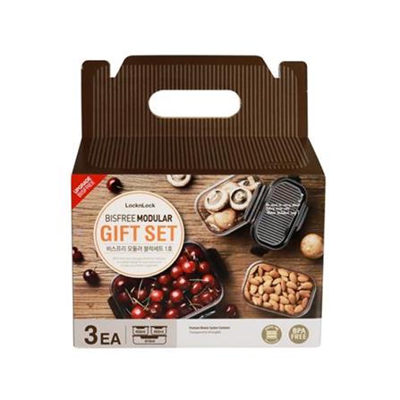 ชุดกล่องอาหาร LOCKNLOCK BISFREE MODULAR สีดำ 3 ชิ้น_3