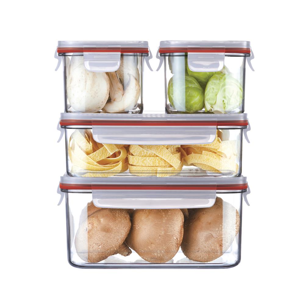 ชุดกล่องอาหาร LOCKNLOCK BISFREE MODULAR สีแดง 4 ชิ้น