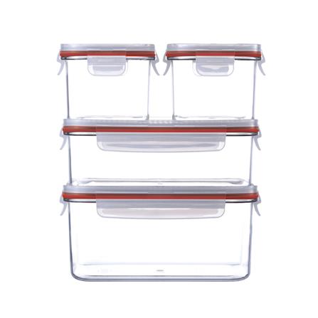 ชุดกล่องอาหาร LOCKNLOCK BISFREE MODULAR สีแดง 4 ชิ้น_0