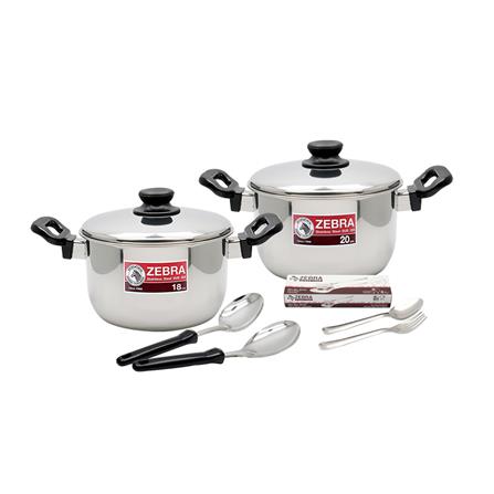 ชุดหม้อ 18 และ 20 ซม. ZEBRA TIGER 18 ชิ้น_0