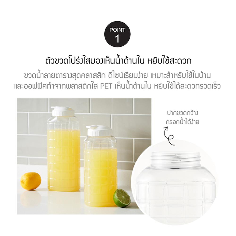 ขวดน้ำพลาสติก PET LOCKNLOCK 1.5 ลิตร แพ็ก 3 ขวด สีขาว