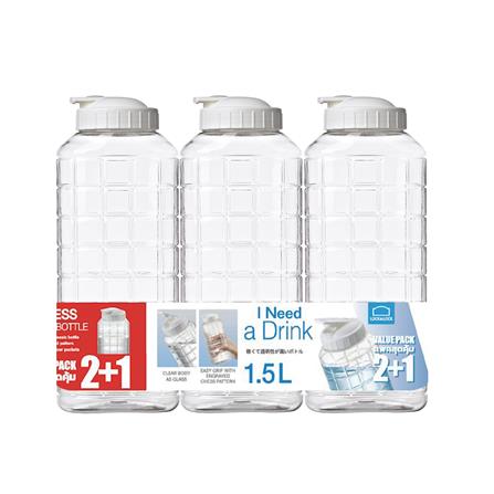 ขวดน้ำพลาสติก PET LOCKNLOCK 1.5 ลิตร แพ็ก 3 ขวด สีขาว_0