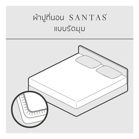 ชุดผ้าปูที่นอน 6 ฟุต 6 ชิ้น SANTAS COTTON USA SENSE LK_3