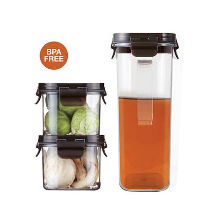 ชุดกล่องอาหารพร้อมเหยือก LOCKNLOCK BISFREE MODULAR สีดำ 3 ชิ้น_3