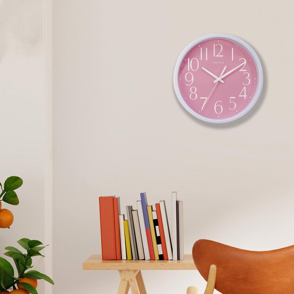 นาฬิกาแขวน RHYTHM CMG625NR13 9 นิ้ว สีชมพู