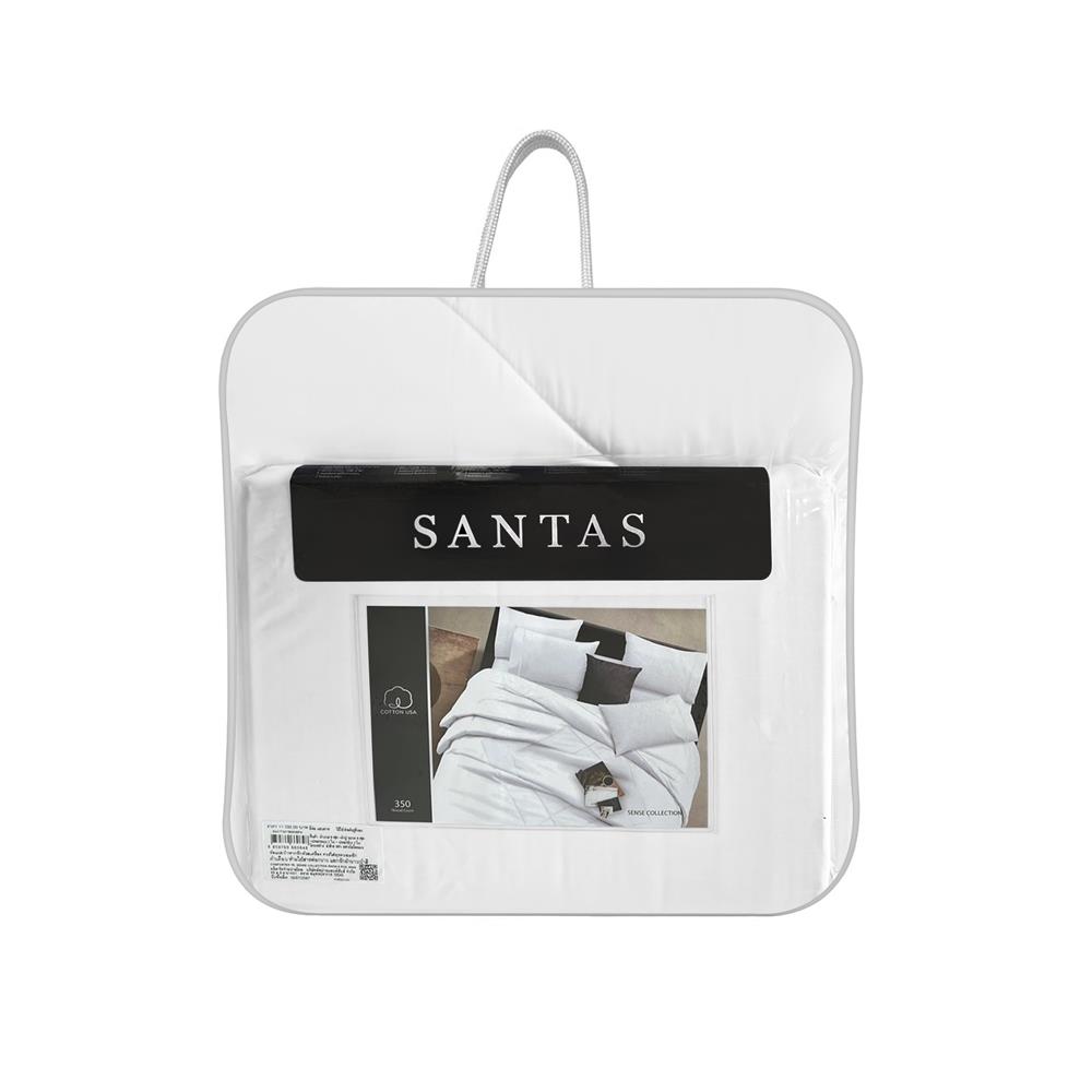 ชุดผ้าปูที่นอน 5 ฟุต 6 ชิ้น SANTAS COTTON USA SENSE WH