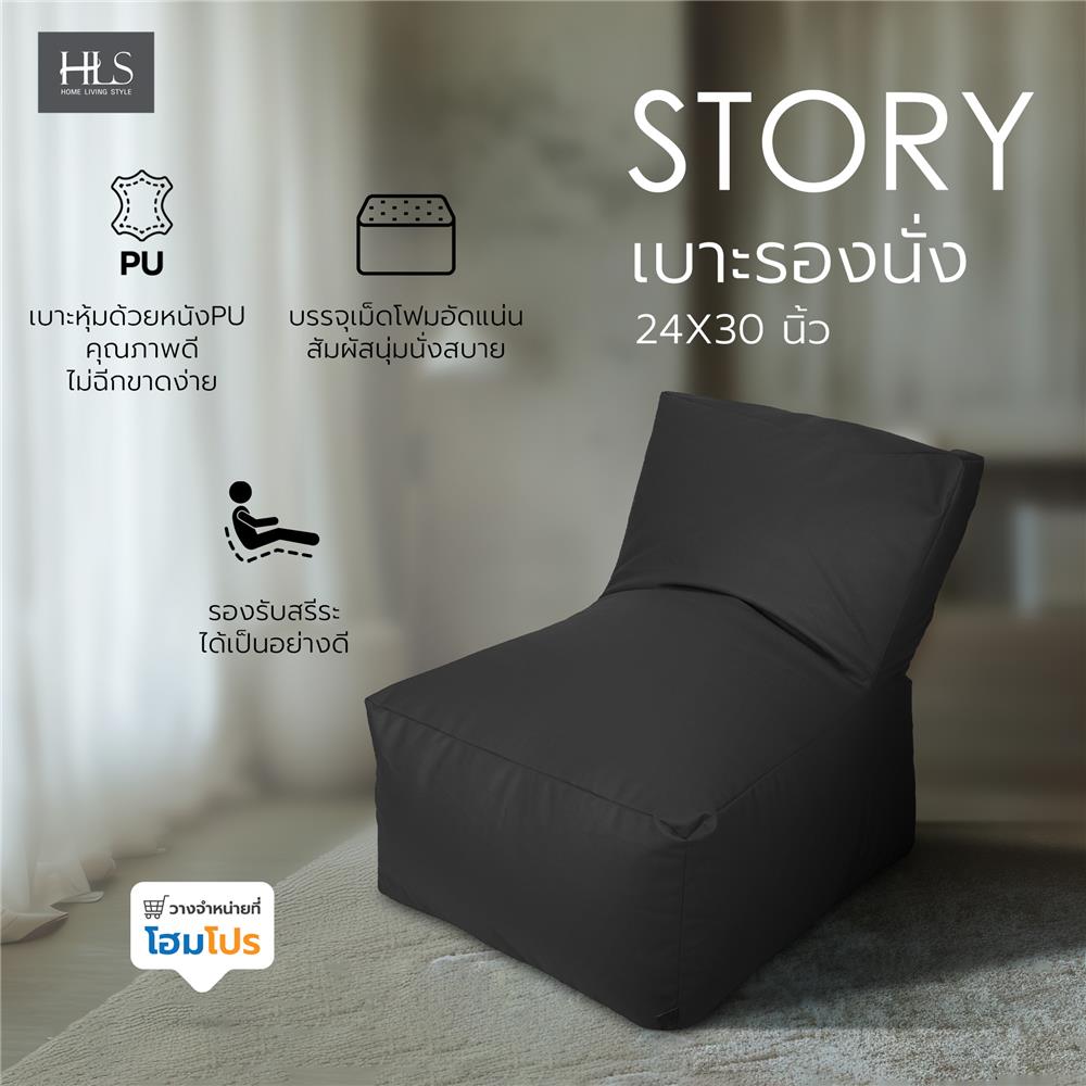 เบาะรองนั่ง HOME LIVING STYLE STORY 24X30 นิ้ว สีดำ