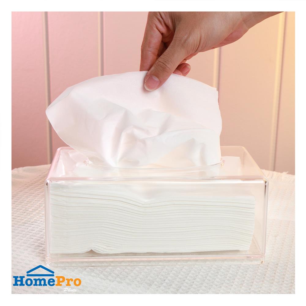 กล่องทิชชู่แผ่น PS KECH CLEAR SIZE M สีใส