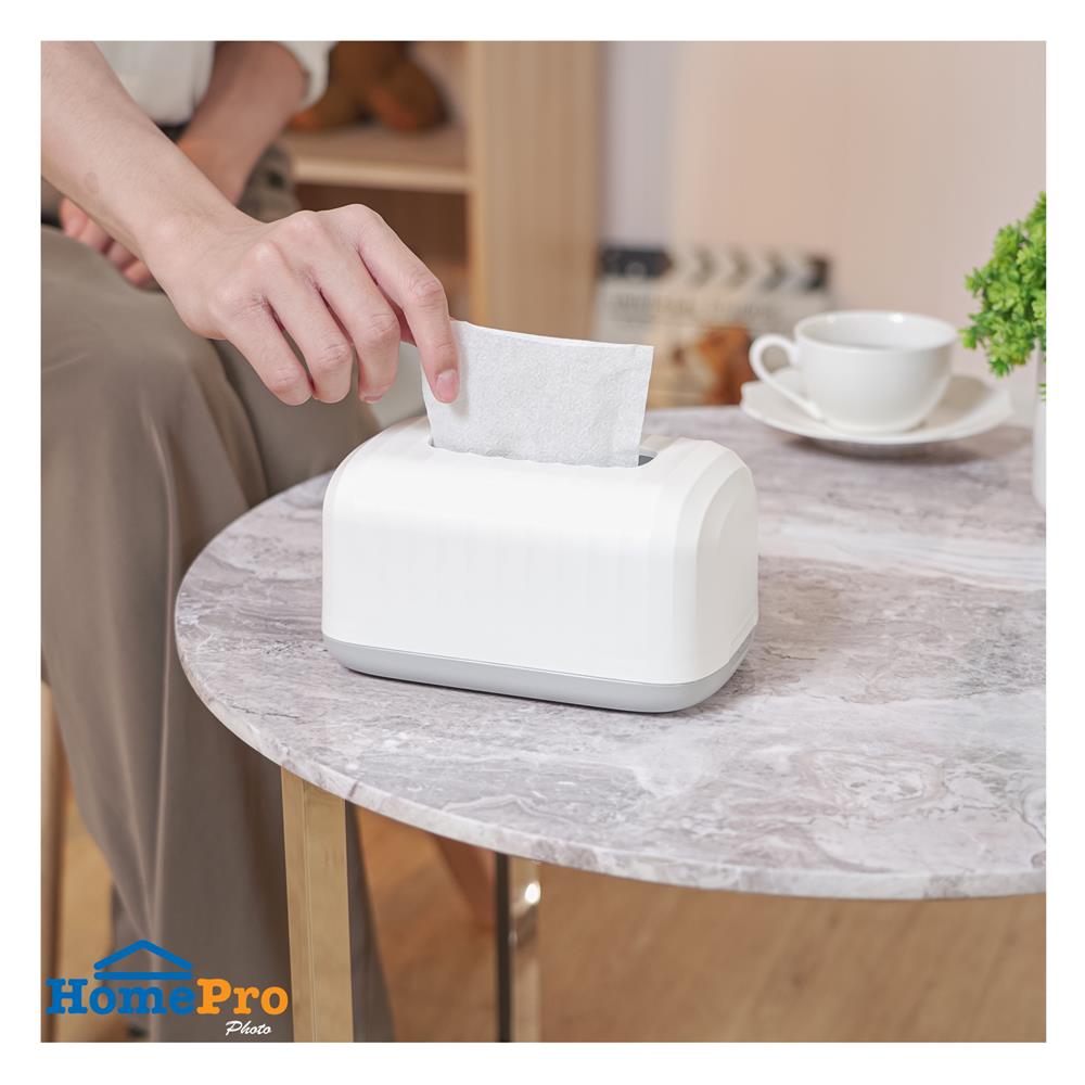 กล่องทิชชู่แผ่น PP KECH HARMONY สีขาว