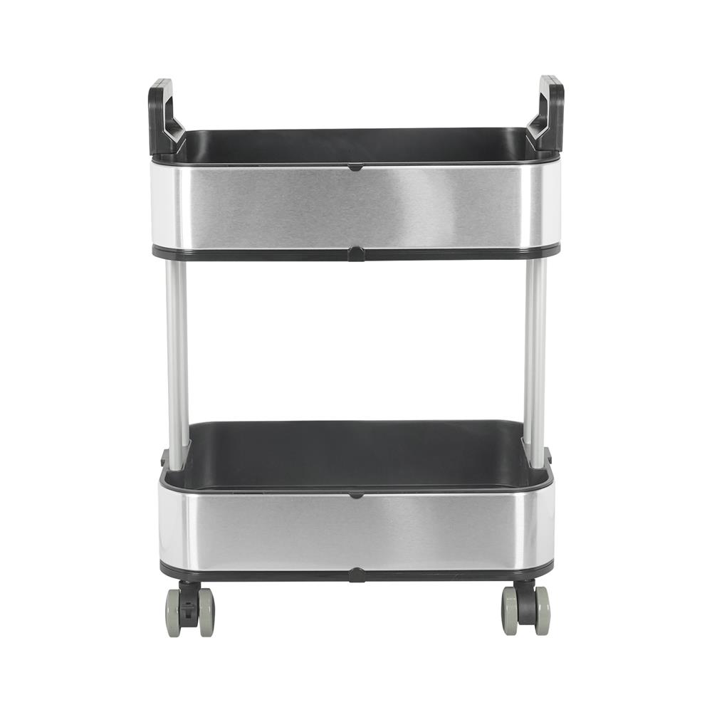 ชั้นวางของ 2 ชั้น มีล้อ STACKO LAVISH 37.7X26.9X54.1 ซม. สีเงิน