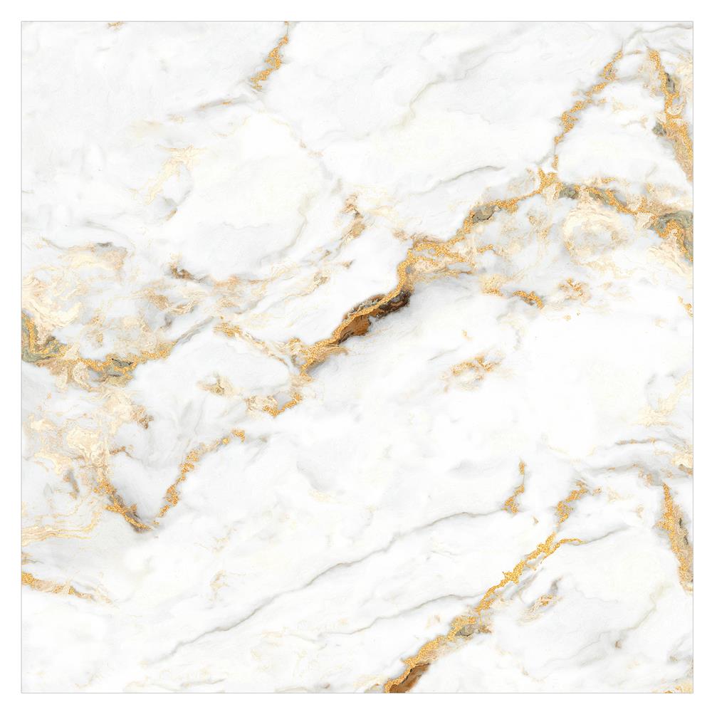 กระเบื้องพื้นพอร์ซเลน 100x100 ซม. TARA โกลด์ รูไทล์ ขาว PM 2 ตร.ม.