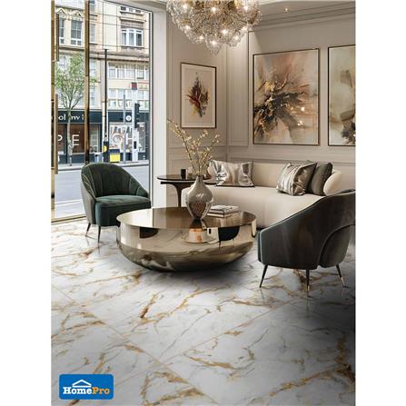 กระเบื้องพื้นพอร์ซเลน 100x100 ซม. TARA โกลด์ รูไทล์ ขาว PM 2 ตร.ม._4