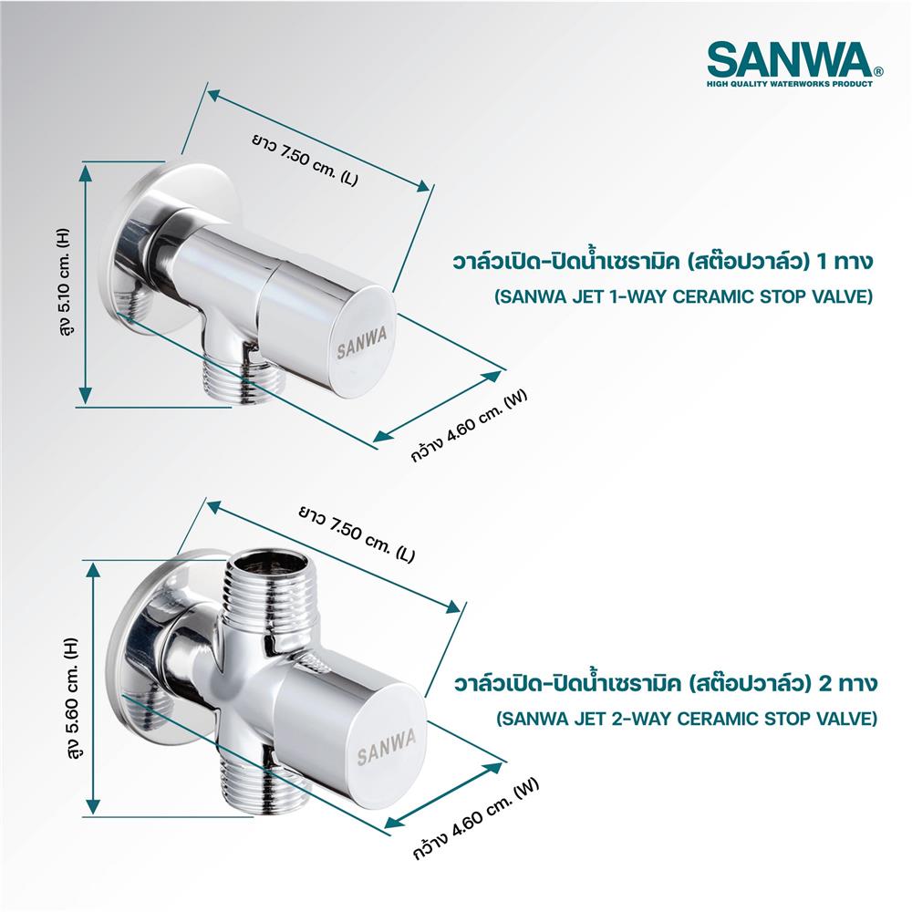 สต๊อปวาล์ว 1 ทาง SANWA JET CSV15-1W