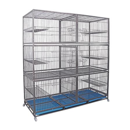 กรงแมวแยกห้อง PETUS 162X68X183 ซม. สีเทา_0