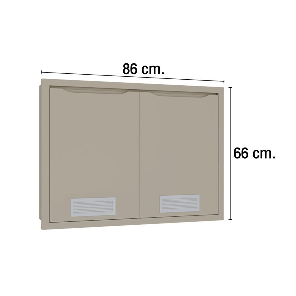 บานซิงค์คู่พร้อมช่องระบาย MJ ECO 86x66 ซม. สี BEIGE