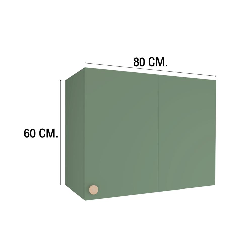 ตู้แขวนเข้ามุมขวา MJ DOT 80x60 ซม. สี MATCHA