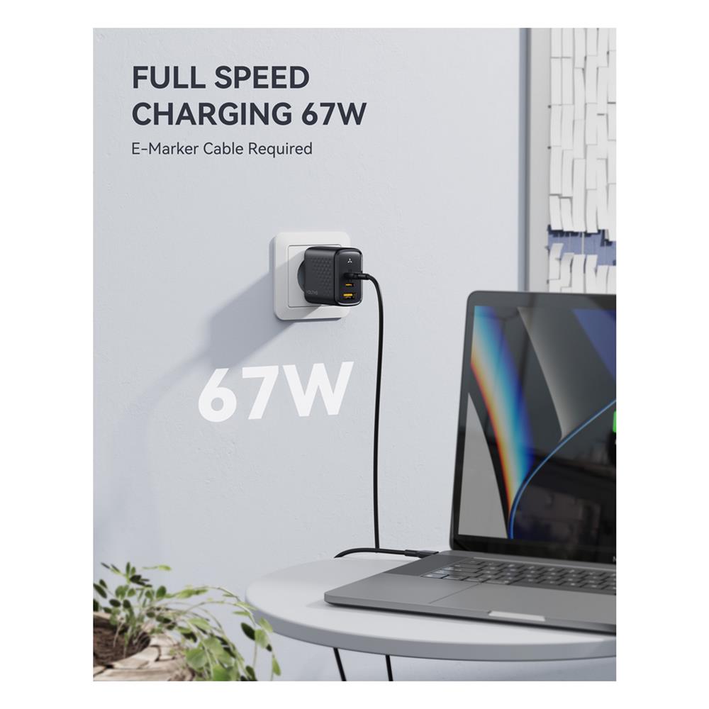 อะแดปเตอร์ USB-A&C VOLTME REVO 67 CCA V2023V1TH 67W สีดำ