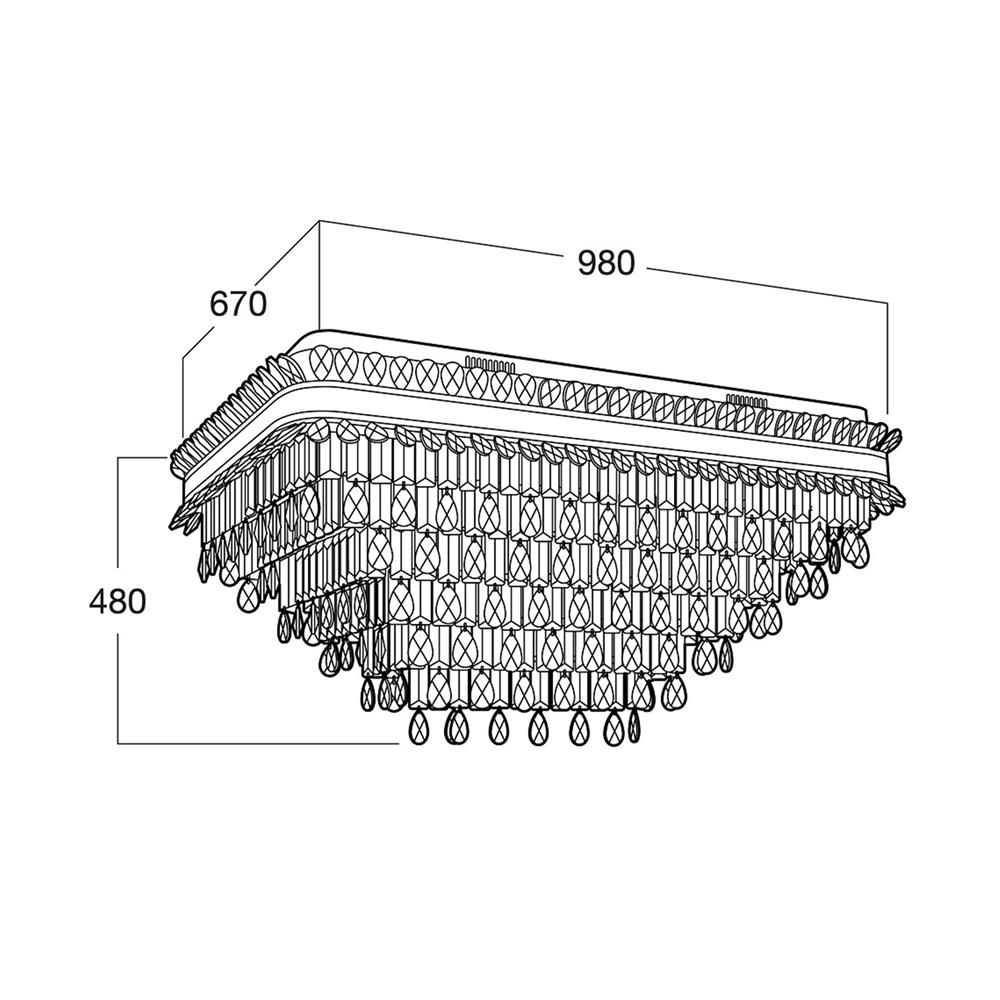 ไฟถาด L&E 01-03149 สีทอง/ใส 22 หัว
