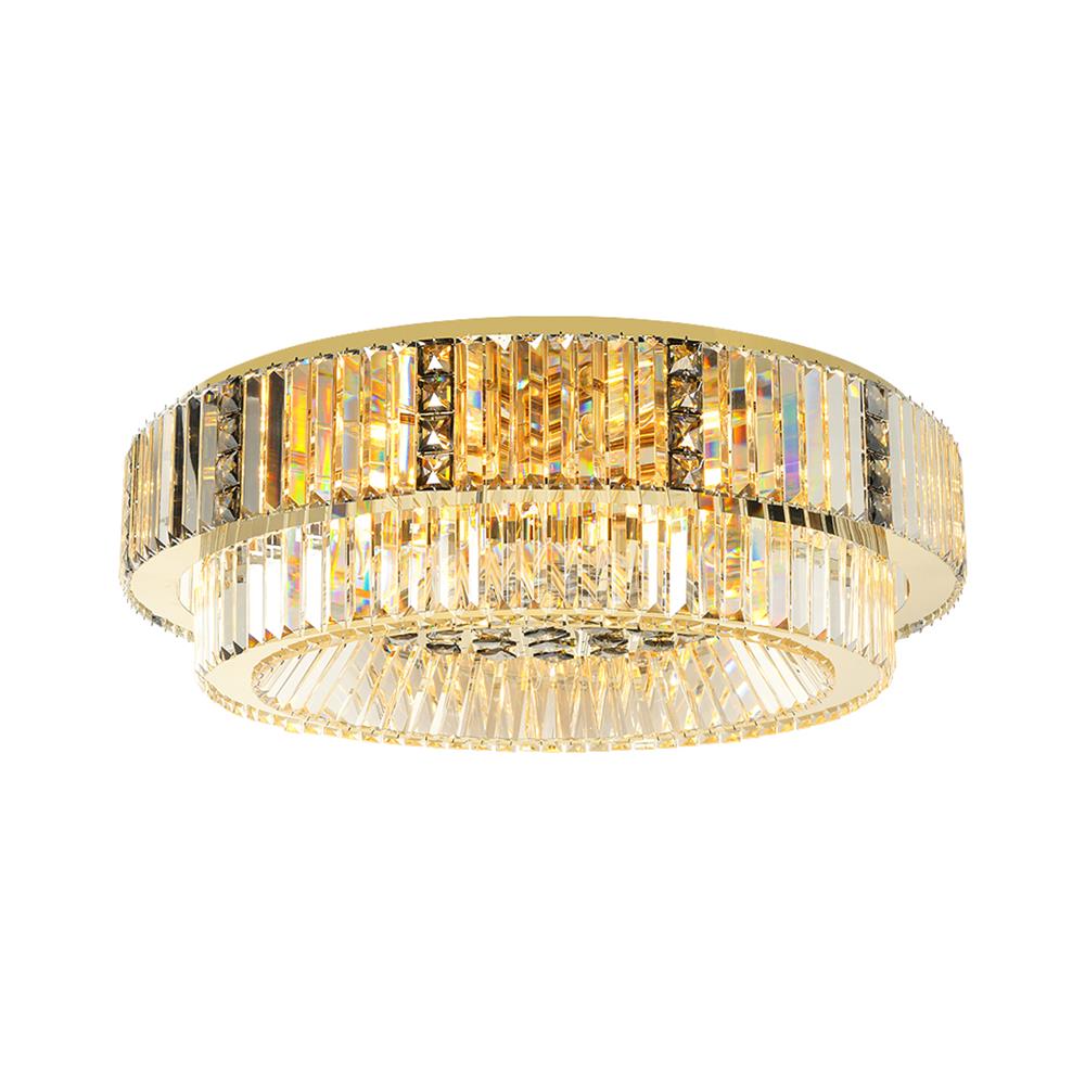 ไฟถาด L&E 01-03148 สีใส/ทอง/ดำ 19 หัว